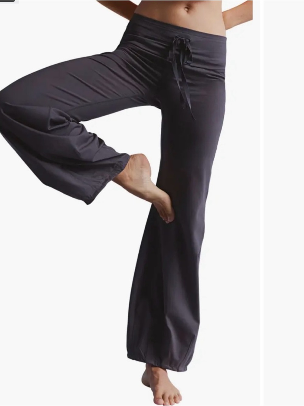 Free people Chocolate Brown Wide-Leg Pants with Drawstring Waist